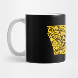 Yellow Iowa State Gift Mandala Yoga IO Art Mug